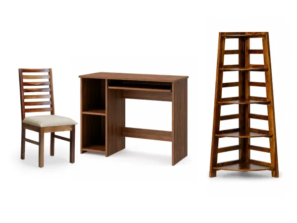 Rio Study Table With Alexa Wooden Chair and Belle Bookshelf